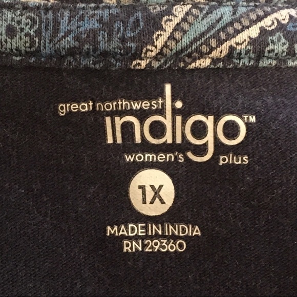 Indigo Navy Paisley T Shrt - Picture 4 of 4